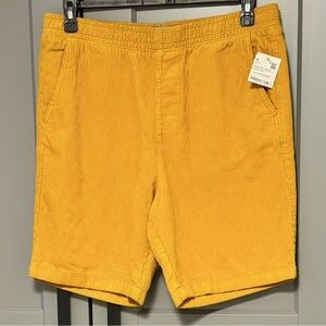 C&A CLOCKHOUSE Mustard Yellow Corduroy Pull-on Shorts Cotton 90s Festival Dad M